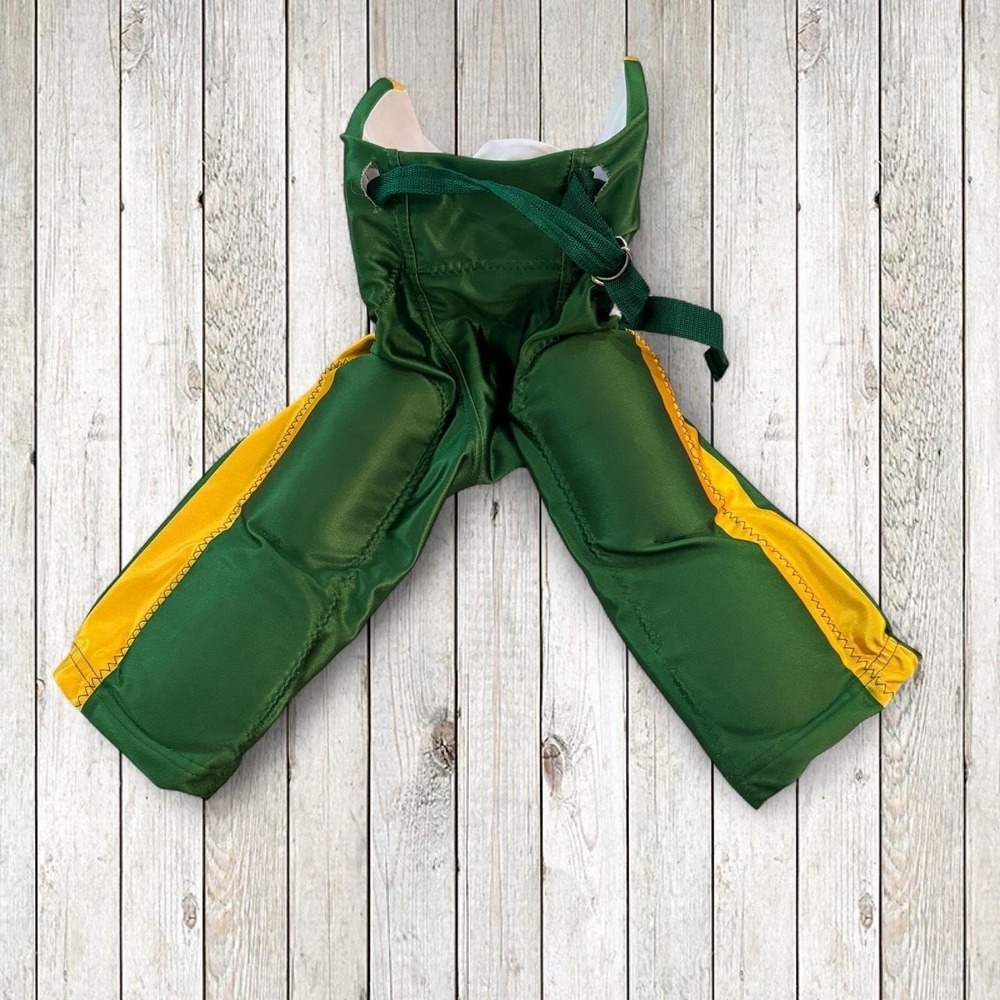 Youth Medium Green Yellow Integrated Padded Football Pants Game Uniform Y-M